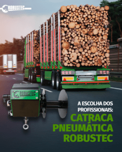 Catraca Pneumática e um caminhão de madeira florestal. Robustec